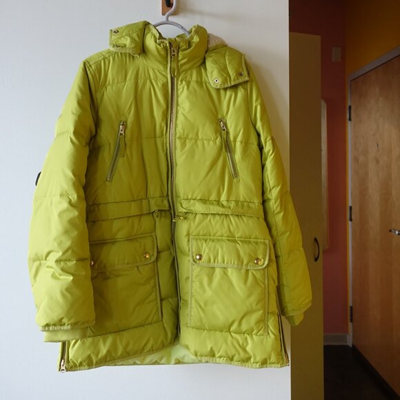 J. Crew vivid chartreuse Chateau puffer Primaloft jacket coat SM S Small - Picture 4 of 16